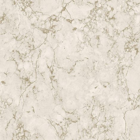 Athena Marble Effect Wallpaper Debona Plain Glitter Metallic Cream Gold (1/2)