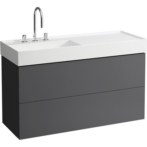 Meuble sous-vasque KARTELL 600 x 1180 x 450 mm, 2 tiroirs gris ardoise LAUFEN