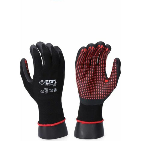 Guanto per l'industria della lavorazione dei metalli in nylon/lycra rivestito in nitrile Taglia 8 EDM (1/5)