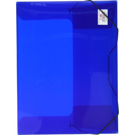 Boîte de rangement Crystal DIN A4, bleue, en PP avec élastique (1/5)