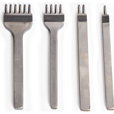 DIY 4mm - 1/2/4/6 Prongs with Leather Diamond Metal DIY Hole Punches Stitching Lacing Perforate Sew Tools (Pack of 4) (1/5)