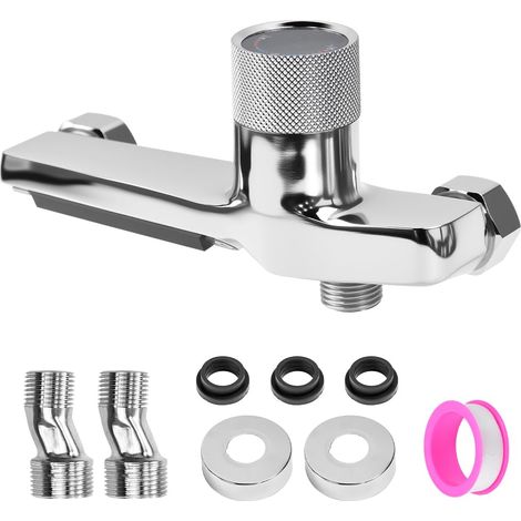Mitigeur de Baignoire Cascade avec Thermostat 2 Sorties Robinet de Baignoire Thermostat et Douche Mélangeur de Baignoire Douche Robinet de Baignoire en Chrome pour Salle de Bain (1/5)