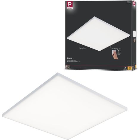Panneau LED Velora carré, avec 1 x 34 watts, variateur 3 Step Dim, plafonnier blanc dépoli, panneau lumineux en métal, 3 000 K (1/5)