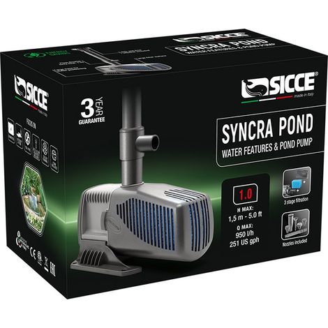 Sicce pompa laghetto syncrapond 1.0 filtrazione giochi 950 litri ora