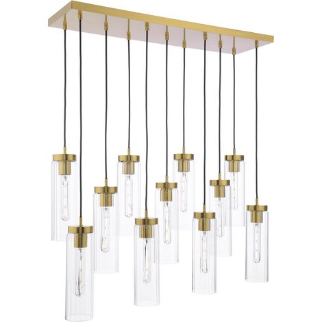 Dar Jodelle Suspension Jodelle Bar en bronze poli et verre (1/5)