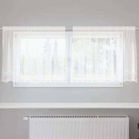 Cortina de Encaje Blanco 100 x 200 cm Poliéster vidaXL