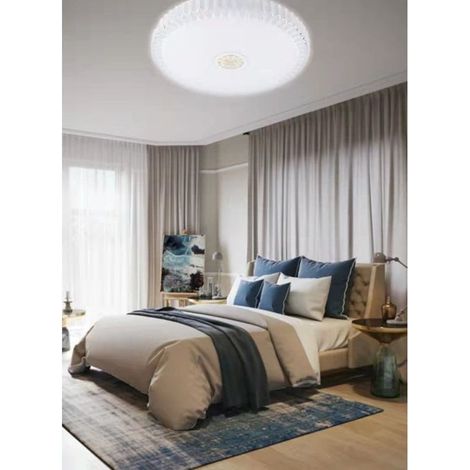 TRADE SHOP - Plafoniera A Soffitto 45w Design Cristalli Luce Fredda Naturale Ip20 Fst-40a29970 - -Bianco Freddo - (1/3)