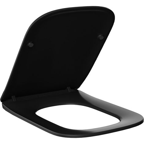 Abbatant WC frein de chute duroplast noir, kit de montage - Balneo Luga (1/5)