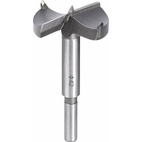Brocas para madera, fresa de carburo de 42 mm para madera, para instalar puertas, cajones y contrachapado de madera esférica, le ayuda a hacer rápidamente agujeros limpios y de fondo plano en la mader (1/5)
