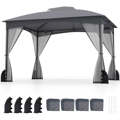 Outdoor pavillon 36 x 3 m moskitonetz wasserdicht grau