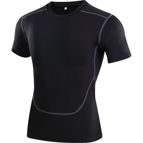 Homme basket entraînement été pantalon compression respirant running rapide sec manches courtes fitness vêtements sport extensible (1/3)