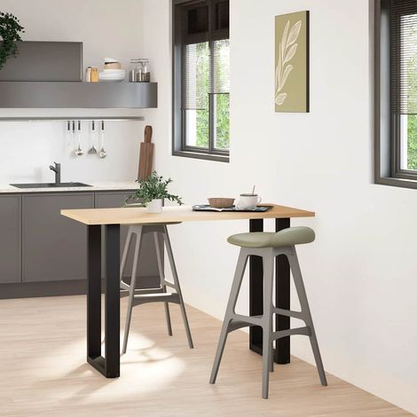 Pied de meuble,Pieds de table de bar en U, 2 pièces, noir, 50 x 90-91 cm, acier CFW81123 (1/5)