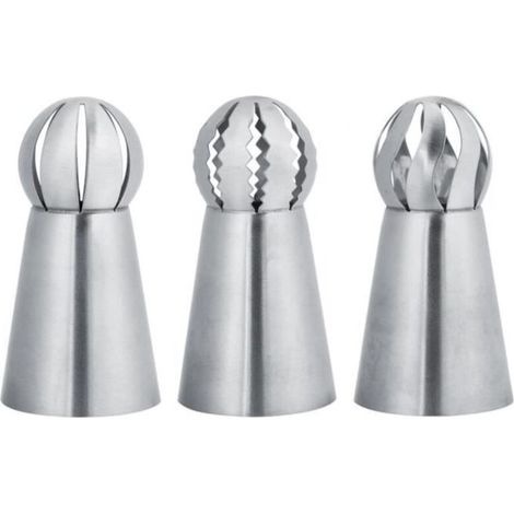 3pcs Douilles Pâtisserie en Acier Inox pour Décoration Gâteau Outil de Cuisson Coupler Seringue Ensemble De Buse (1/4)