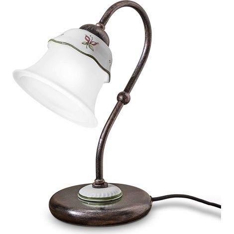 Lumetto Classico Ferrara Metallo E Ceramica Nero Sfumato Rame 1 Luce E14 (1/5)