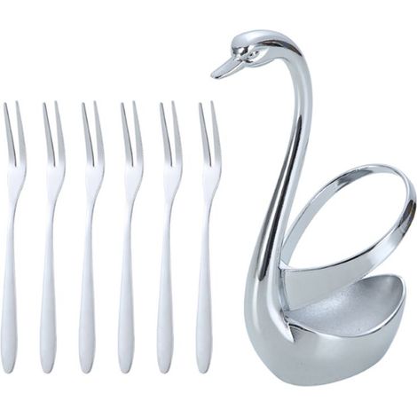6 creative dessert forks with swan's foot