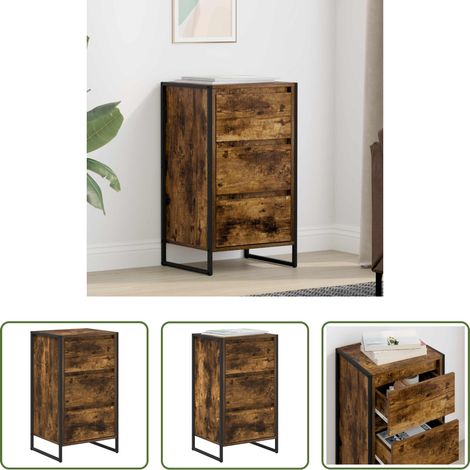 Buffet bois - Buffet Chêne Fumé 42 x 36 x 75.5 cm Bois d'ingénierie (1/5)