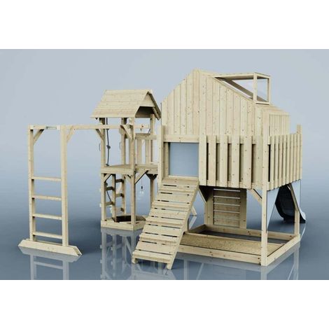 Polarplay Spielturm Mille aus Holz in BlauKinderschaukel (1/4)