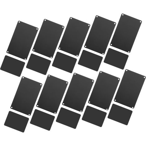 Lot de 20 Plaques Nominatives en Aluminium Noir, Surface Lisse et Robuste, Multi-Usages, pour Bureau et Hôtel (1/5)