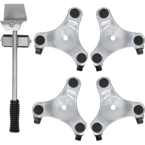 Kit de roulettes pour meubles lourds 400 kg – Roues pivotantes 360° avec frein – Pour réfrigérateurs, machines à laver et déménagements (1/5)