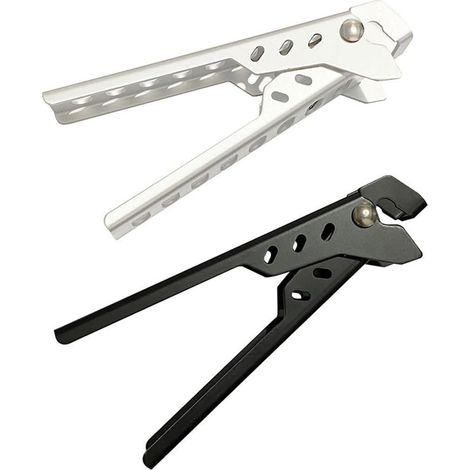 Pinces de cuisson anti-brûlure portables en acier inoxydable (noir et argent) (1/5)