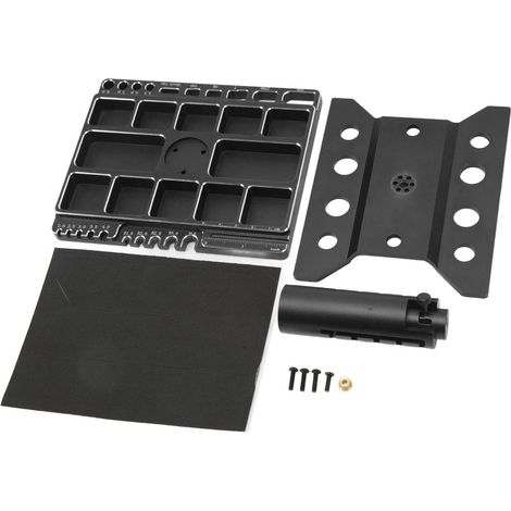 Support de Travail pour Voiture RC 360° Rotatif Blocage Réglable Hauteur Alliage Aluminium Station Réparation Noir (1/5)