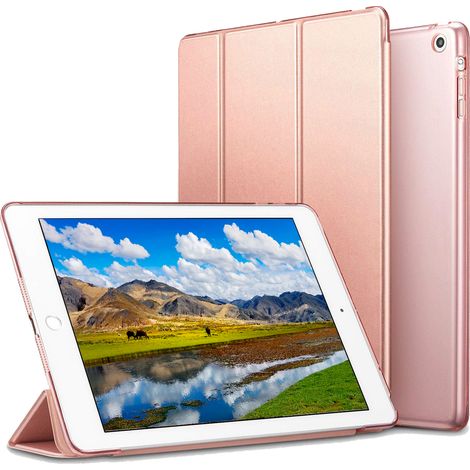 Étui intelligent pour iPad Air 2, coque arrière translucide givrée avec fermeture magnétique et fonction veille/réveil automatique (1/5)