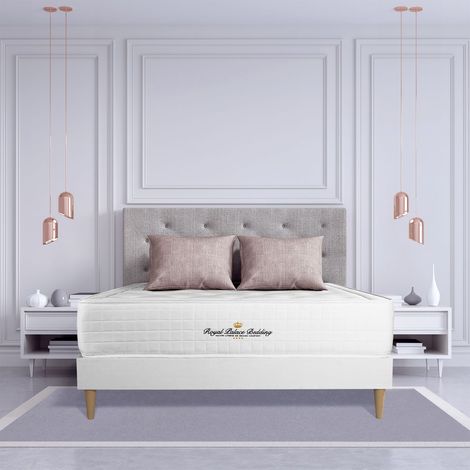 Ensemble matelas sommier Buckingham 160 x 200 cm – Mémoire de forme 30 cm – Confort équilibré – Type tapissier à lattes – Indépendance de couchage – Royal Palace Bedding (1/5)