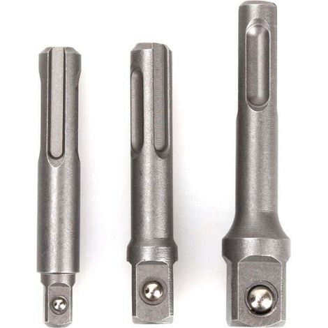Jeu d'adaptateurs pour douilles 3 pièces - hexagonal sur carré pour perceuses, douilles, visseuses et porte-embouts, 1/4, 3/8, 1/2 pouce (1/5)