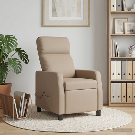 vidaXL Fauteuil de massage inclinable Cappuccino Simili cuir (1/5)