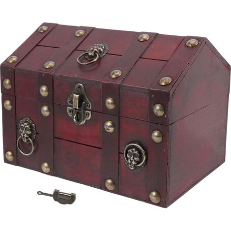 Boîte à Bijoux Bois Vintage Avec Serrure Coffre De Rangement Élégant Pour Bijoux Et Trésors Organisateur Pratique Pour Décoration Et Stockage (1/5)
