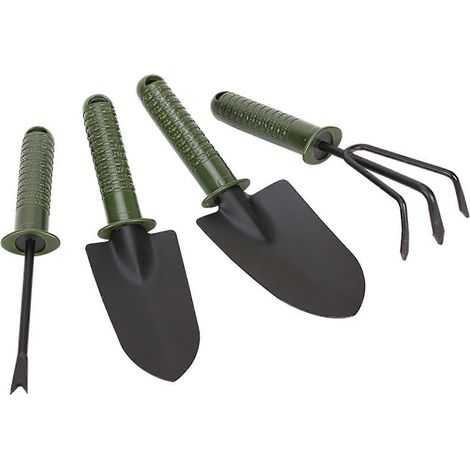 Ensemble de 4 pelles de jardin pour la maison, l'intérieur et le jardinage (mini-pelles, outils pour bonsaï, vert, ensemble de 4 pièces - YM) (1/5)