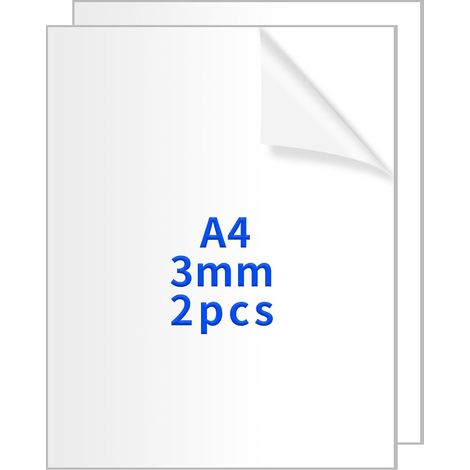 2 Pcs Plaque Acrylique Transparente A4 3 mm DIY 297 x 210 mm (1/5)