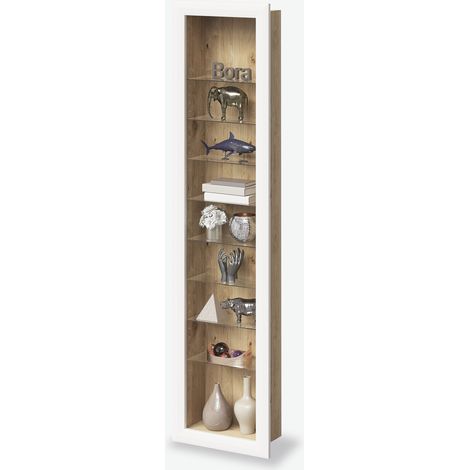 Cenadi Legno laminato e vetro - Quercia Artisan/bianco (1/4)