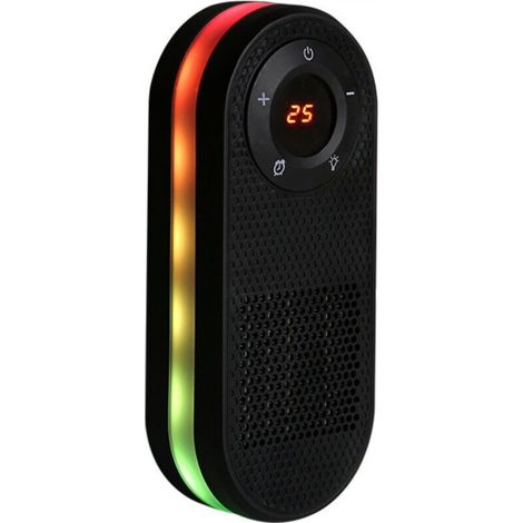 Tabletop heater, black, 9521.5 cm, small home heater, PTC heater, quiet electric heater, digital display. (1/5)
