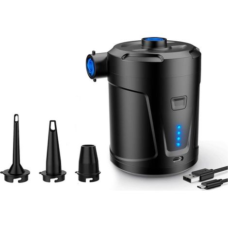 Bomba de aire portátil recargable, ideal para boyas de natación al aire libre, juguetes de piscina, etc. (1 unidad, boquilla incluida) (1/5)