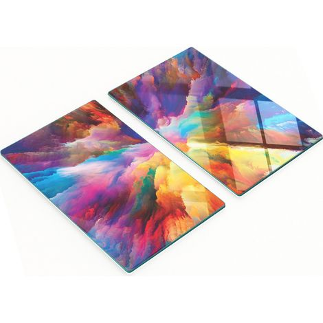 Multifunktionale dekorative Glasplatten „Explosion of Colors“ 2 x 30 x 52 cm (1/5)