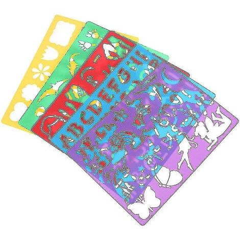 20 pochoirs de dessin à faire soi-même pour enfants, ensemble de planches creuses, gabarits de peinture en plastique pour enfants. (1/5)