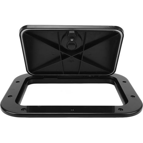 Trappe de pont avec couvercle ABS anti-âge et résistant aux chocs pour porte de compartiment, pour caravane, remorque, yacht, camping-car, noir (1/5)