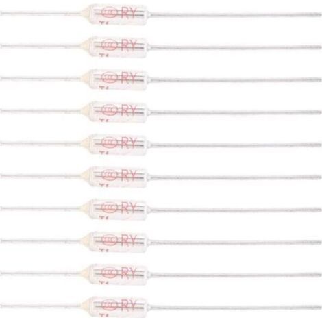10 Pièces Fusible Thermique 250V 10A 115℃/239℉, Coupure de Fusible Thermique de Coque Métallique, Thermal Fuse TF 72250℃ (115℃)