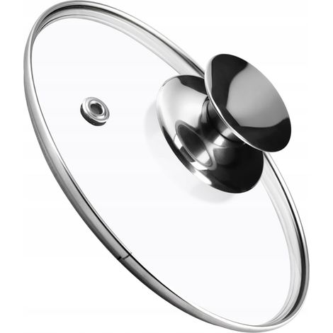 KADAX Topfdeckel, Universaldeckel aus Glas mit Silbergriff, hitzebeständiger Deckel in verschiedenen (1/5)