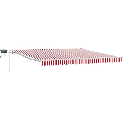 Maison Exclusive - Tenda Retrattile Rosso e Bianco 400 × 300 cm Tessuto e acciaio