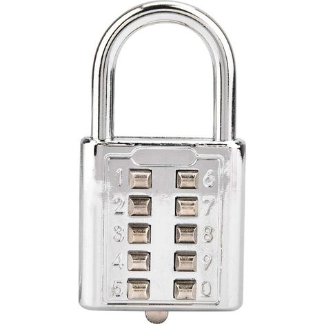 Digital Combination Padlock, Password Button Padlock, Practical Gym Lock for Drawer Lock, Luggage, Zipper, Small Cabinet (1/5)