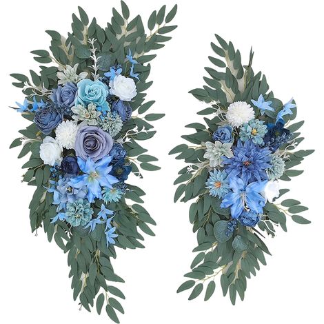 Arche de mariage extérieur avec guirlandes de fleurs artificielles pour décoration d'événement, ornement de linteau floral, décoration de cérémonie