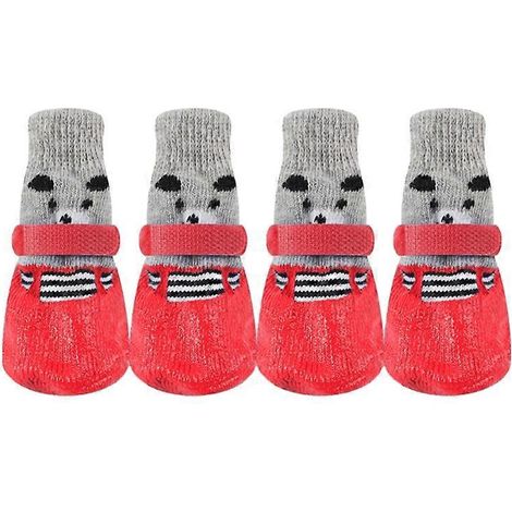 Rutschfeste Hundesocken für draußen, wasserdichte Hundeschuhe, rutschfeste Hundepfotensocken, Größe L, rot – Hundepfotenschutz für Spaziergänge und Sport.