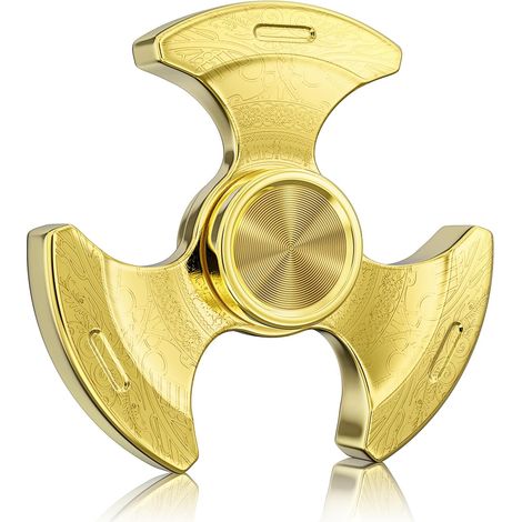 Hand Spinner Métal Fidget EDC pour Enfants Adultes, Rotation Rapide 3-5 Min, Jouet Sensoriel Anti-Stress ADHD, Imprimé Rétro, Top To (1/5)