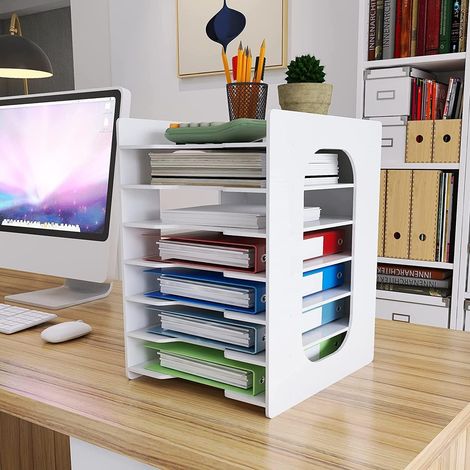 1 Organiseur de Bureau 7 Niveaux, Plateaux A4, PVC Imperméable, pour Maison et Travail
