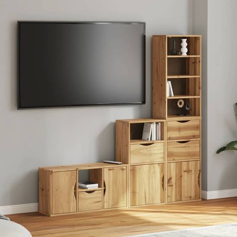 Meubles TV 4 pcs-Banc TV-Meuble Télé avec rangement ODDA bois de pin massif 680713 (1/5)