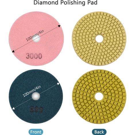 Ortviai Disques de polissage diamant 4 pouces (100 mm) – Lot de 14 pièces pour granit, béton et marbre (1/5)