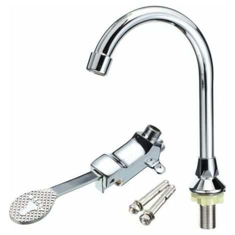 Robinet à pied sanitaire corps de vanne horizontal + sortie d'eau (1/4)