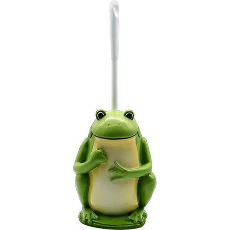 Brosse WC compacte en résine pour salle de bain Motif grenouille Vert (1/5)